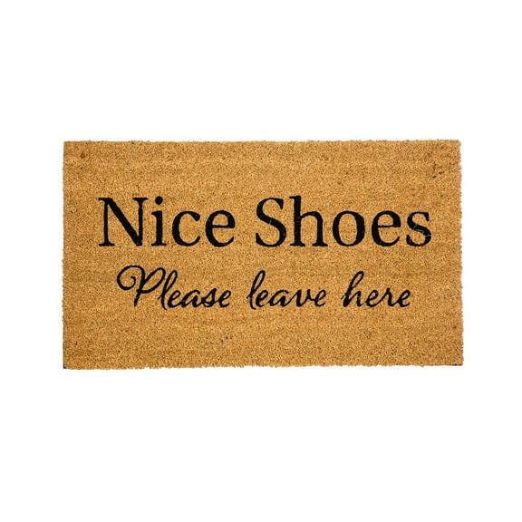 28" x 16" Nature Coir Mat, Nice Shoes