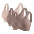thumbnail image 2 of Women's Sports Bra Everyday Bra Wireless Front Closure Padded Racerback Comfort Breathable Yoga Activewear Daily Lounge | CSEONE,Coffee 2XL, 2 of 8