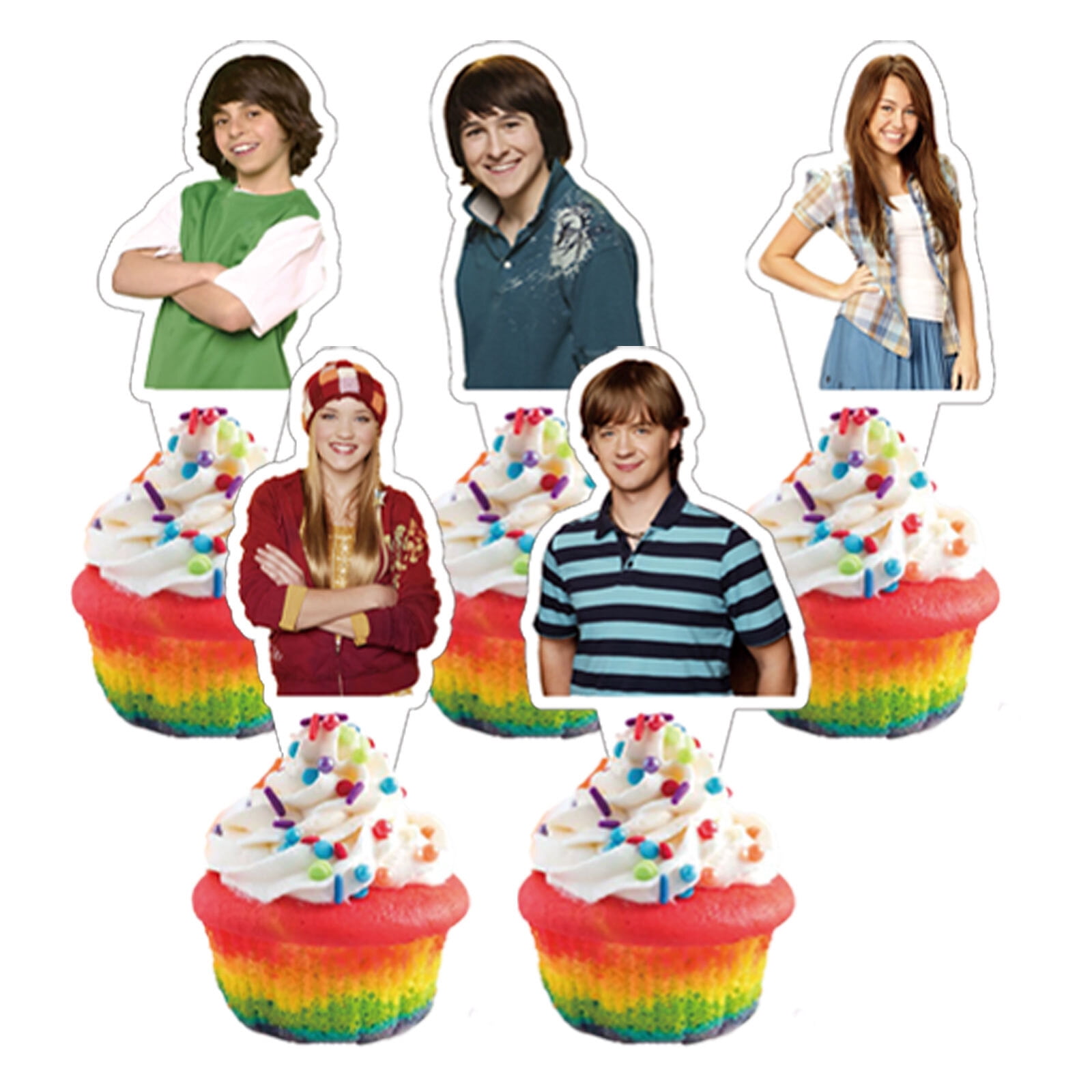 32 Pcs For Hannah Montana Theme Birthday Party Decorations Set 18 Balloons,13 Cupcake Toppers,With 1 Happy Birthday Banner,All-in-One Celebration Party Kit Supplies