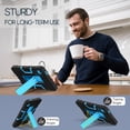 thumbnail image 4 of Silicone PC Case for Samsung Galaxy Tab A11 8.7" 2025 SM-X133 / SM-X135, Heavy Duty Protection Military Grade Shockproof Rugged Non-Slip Tablet Cover for Kids with Adjustable Kickstand, Black Blue, 4 of 6