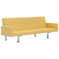 thumbnail image 2 of vidaXL Sofa Bed with Armrest Yellow Polyester, 2 of 3