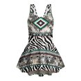 thumbnail image 4 of Tutolipy Sleeveless Bathing Suit, Zebra Stripe Mixed Pattern Childrens Swimwear, Cute Quick Dry Girls Beach Swimsuit for Summer Size 3-4 Years, 4 of 8