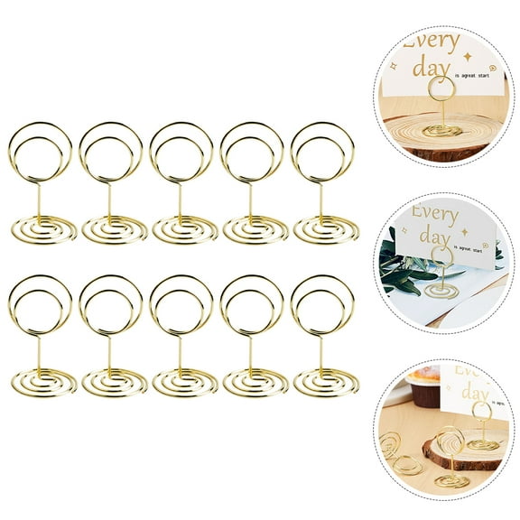 OUNONA 10pcs Metal Picture Holders Clips Metal Table Number Holders Desk Place Card Holders