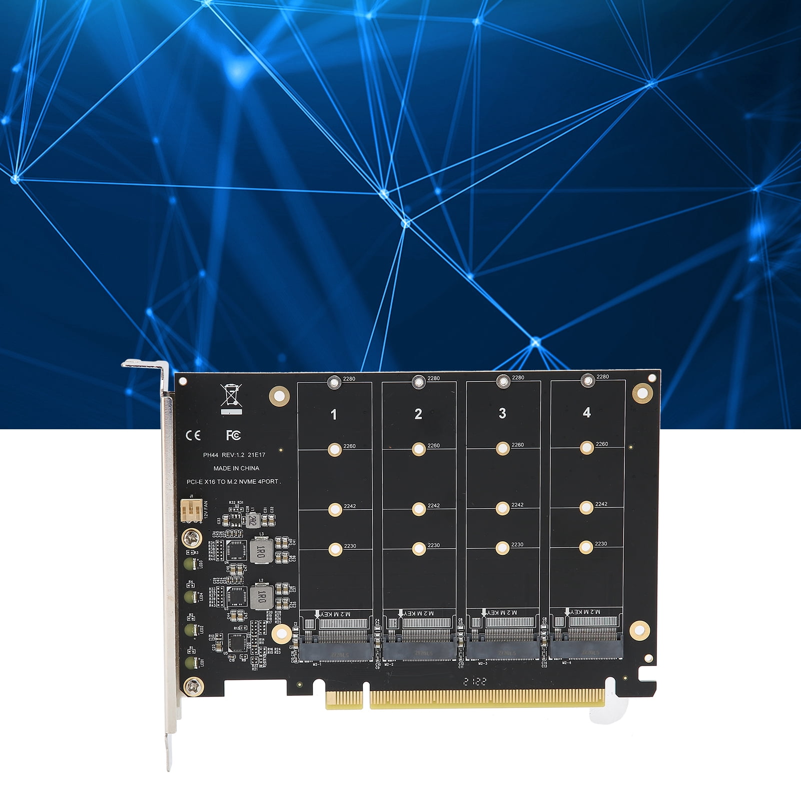 XTVTX Carte Extension NVMe Vers PCIe - 4 Ports M.2 Support RAID Pour SSD 2230/2280