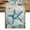 Teal Starfish, variant on Teal Coastal Turtle Table Runner, Vintage Summer Beach Nautical Coral Washable Cotton Linen Table Runners 36 Inches Long, Dresser Scarf Runner for Nightstand/End Tables/Round Tables 13''x36''