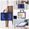 thumbnail image 6 of Case for Samsung Galaxy Tab S6 Lite 10.4 inch 2024/2022/2020, 360 Rotating Stand Handle Pencil Holder Shoulder Strap Heavy Duty Shockproof Cover, Dark Blue PC, 6 of 7