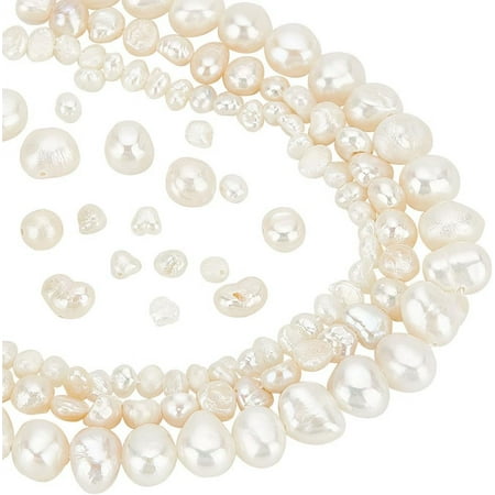 110pcs 3 Sizes Freshwater Pearl Beads Natural Cultured Irregular Pearl Genuine Real Gemstone Bead with Holes