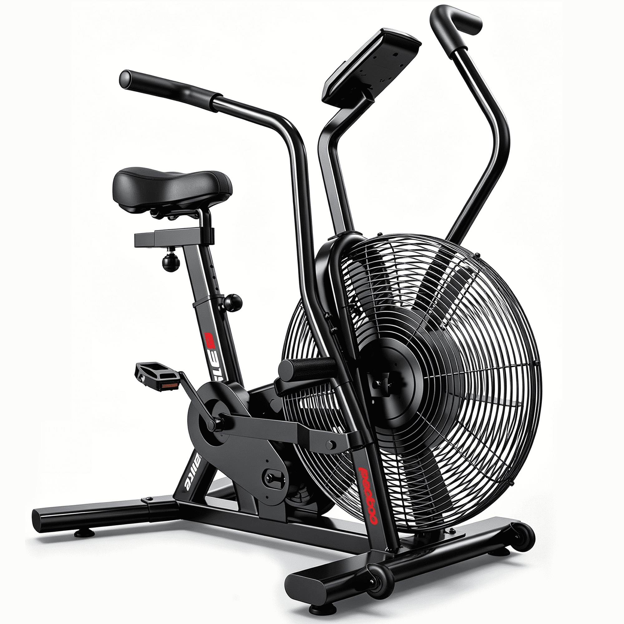 LNOW Commercial Cross-Training Exercise Bike Air Resistance Bluetooth Fan Bike with Dual Acction Handlebars