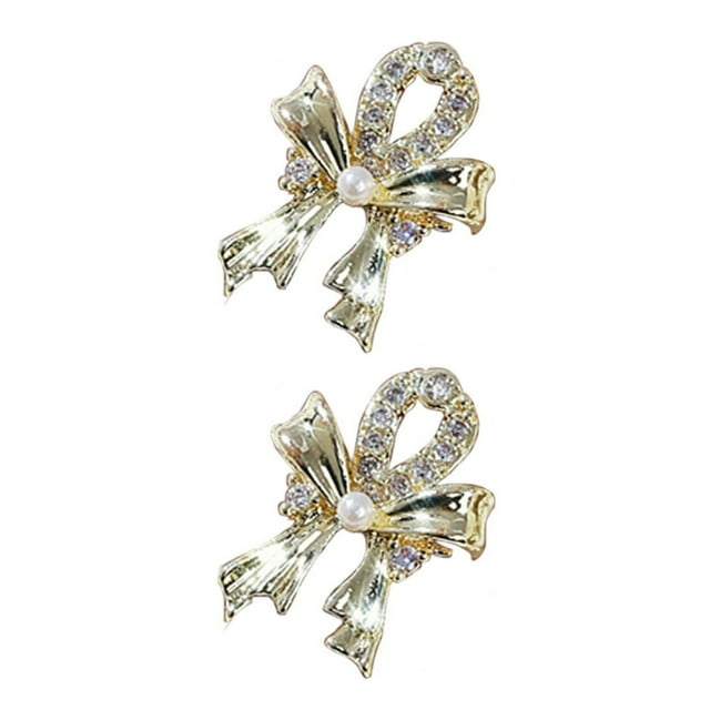 2Pcs Christmas Nail Zircon Set Bell Elk Sled Christmas Tree Design Nail Zircon Art for Family Friends