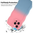 thumbnail image 2 of for iPhone 13 Pro Max Case Gradient Silicone Case with Wireless Charger, Wave Edge Soft Back Cover with Screen Protector Cover for Girls Women -Pink Blue, 2 of 12