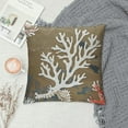 thumbnail image 2 of Qinduosi Tan Coastal Throw Pillow Covers Inch, Nautical Beachy Coral Starfish Pillow Covers Summer Decorative Pillowcase Linen Square Cushion Cover for Bedroom Living Room Sofa Outdoor, Set of, 2 of 5