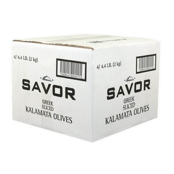 (Price/Pack)Savor Imports Sliced Kalamata Olives 4.4 Pounds Per Pack - 4 Per Case