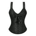 thumbnail image 4 of FYEGRE Fishbone Corset Strap Vest Embroidered Jacquard Shapewear for Performances and Parties Black L, 4 of 4
