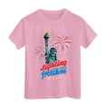 thumbnail image 5 of Staki Girls American Flag Shirt Independence Day 4th of July Shirt for Toddler Girls Kids, USA Flag Red White Blue T-Shirt Tee 2T,3T,4T(Pink,9-10 Years), 5 of 5