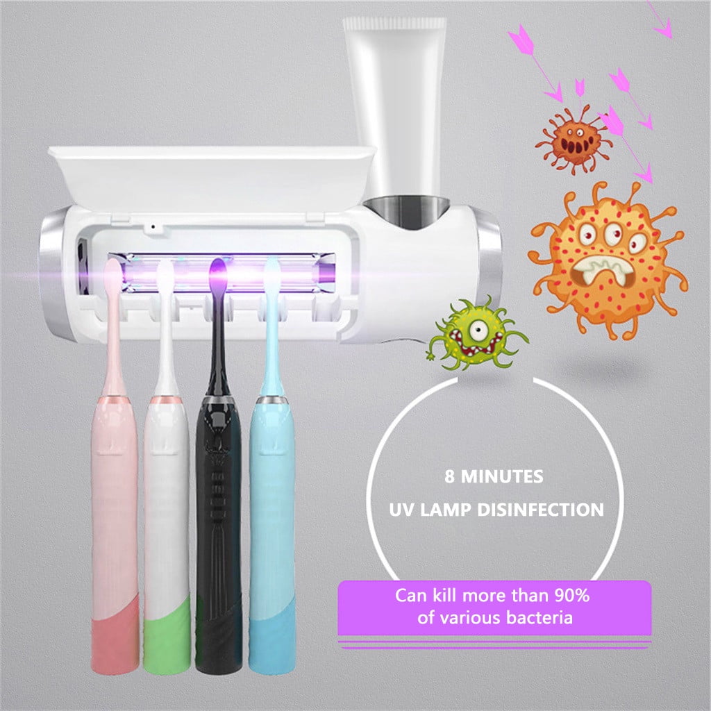Portable Uv Toothbrush Sterilizer Cleaner Bracket Wallmounted