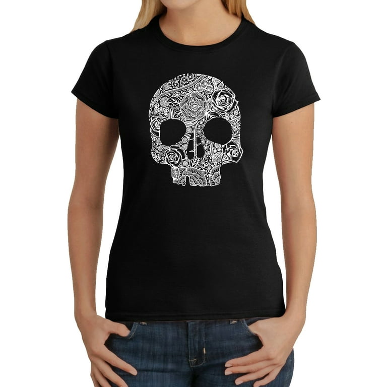 Awkward Styles Three Sugar Skull Tshirt for Women Skull Red Roses Shirt  Sugar Skull Shirt Day of the Dead Shirt Dia de los Muertos Gifts for Her  Skull