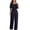 Black, variant on Zoeecloth Women's Summer Jumpsuits Casual Short Sleeve Loose Wide Leg Long Rompers Outfits with Pockets S-XL