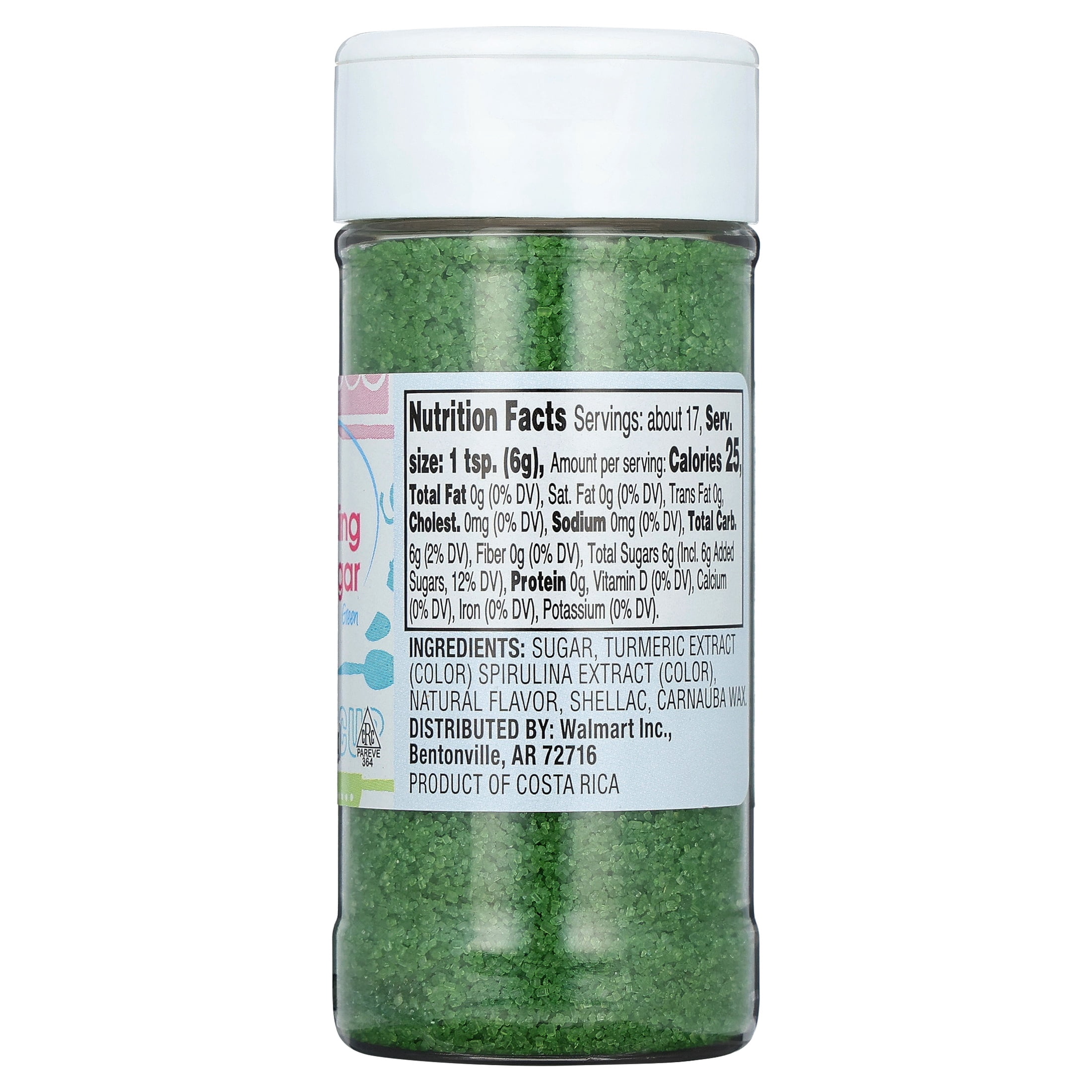Great Value Sanding Sugar, Dark Green, 3.5 oz