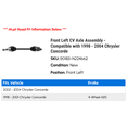 thumbnail image 2 of Front Left CV Axle Assembly - Compatible with 1998 - 2004 Chrysler Concorde 1999 2000 2001 2002 2003, 2 of 2