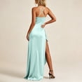 thumbnail image 4 of Dvprdro Spaghetti Strap Satin Side Slit Fitted Pencil Maxi Dress for Women Adjustable Straps Solid Summer Night Out, 4 of 6
