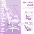 thumbnail image 2 of Huracan Cute Bunny Ears Gaming Chair with Footrest, Ergonomic High Back Office Gamer Chair, Massage Computer Game Chair with Lumbar Support for Adults,LightPurple, 2 of 7