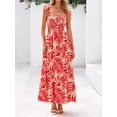 thumbnail image 2 of Vestido de verano PRETTYGARDEN Floral Sin Mangas Maxi Rojo S, 2 of 6