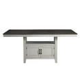 thumbnail image 3 of Bowery Hill Wood Stone Gray and Charcoal Counter Table Rectangular Chevron Patterned Veneer 80" Unassembled, 3 of 11