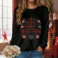 thumbnail image 4 of Towmus Christmas Sweatshirt Women Merry And Bright Christmas Pullover Shirt Patch Color Xmas Gift Holiday Tops, 4 of 7