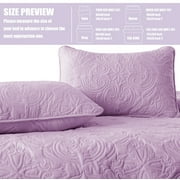 Exclusivo Mezcla Oversized King Quilt Bedding Set, Lightweight Vintage California Cal King Size Quilts with Pillow Shams, Soft Bedspreads Coverlets for All Seasons (112x104, Lilac)