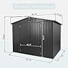 thumbnail image 2 of TOTAL Outdoor Storage Shed 8.2'x 6.2', Metal Garden Shed for Bike, Trash Can, Tools, Lawn Mowers, Pool Toys, Galvanized Steel Outdoor Storage Cabinet with Lockable Door for Backyard, Patio, Lawn, 2 of 7