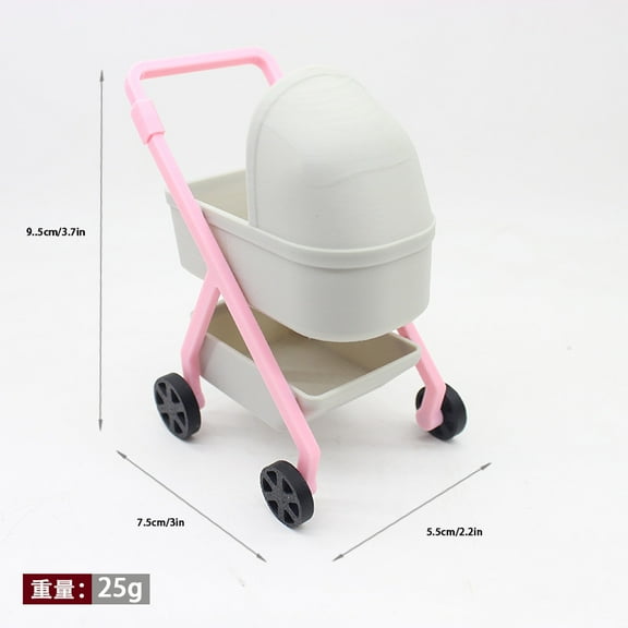 AURARMLET Miniature Baby Stroller: 1:12 Simulation Baby Carriage Toy - Dollhouse Accessories Toy Pram - Kids Pretend Play Games - Diy Dollhouse Decor