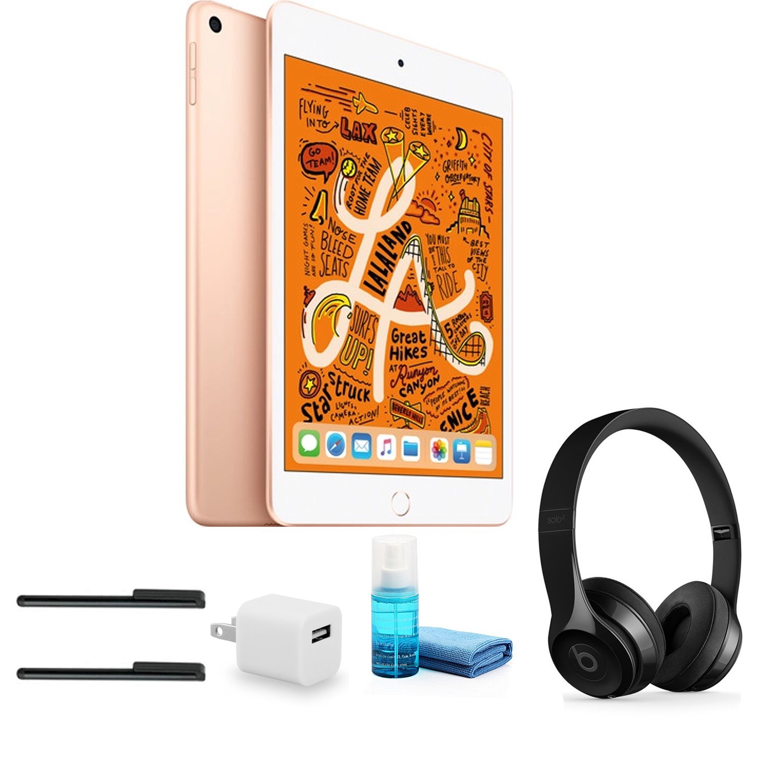 Apple iPad mini 7.9 Inch (64GB, Wi-Fi Only, Gold) with Black BEATS