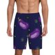 thumbnail image 1 of Balery Eggplant Pantalones cortos de pijama de punto de algodón para hombre con cinturilla y bolsillos-4X-Large, 1 of 6