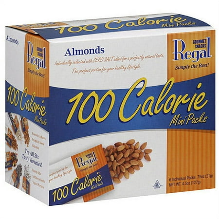 Regal Gourmet Snacks 100 Calorie Almonds, 4.5 oz (Pack of 6)