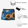 thumbnail image 6 of Balery Starry Night Sunflower Field Men's Boxer Briefs, Soft and Breathable Cotton Underwear with nylon Waistband-X-Large, 6 of 9