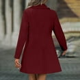 thumbnail image 5 of Mid Length Trench Coat Womens Dressy Casual Wool Blend Jacket with Faux Fur Notched Collar Double Breasted Overcoat (2XL, Wine), 5 of 7