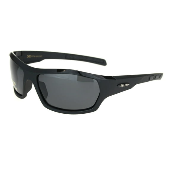 Polarized Lens Classic 90s Sport Rectangular Warp Sunglasses All Black