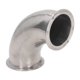 thumbnail image 1 of Codo de casquillo sanitario Accesorio de tubería de 90 grados Acero inoxidable 304 Codo de abrazadera resistente a alta presión Tipo 63, 1 of 9