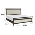 thumbnail image 5 of Bron Queen Bed with Sleigh Headboard Design- Beige Upholstery- Solid Wood, 5 of 6