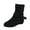 Black, variant on Jsaierl Women's Mid Calf Combat Riding Fashion Winter Boots Buckle Strap Side Zipper Casual Round Toe Short Booties Fall Winter Inner Square Heel Ladies Shoes