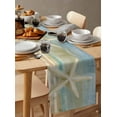 thumbnail image 6 of Coastal Beach Starfish Table Runner 90 Inches, Vintage Summer Ocean Stripe Bed Runner Dresser Scarves Tabletop for Indoor Outdoor Parties/Ceremony/Banquet, 13" x 90", 6 of 8