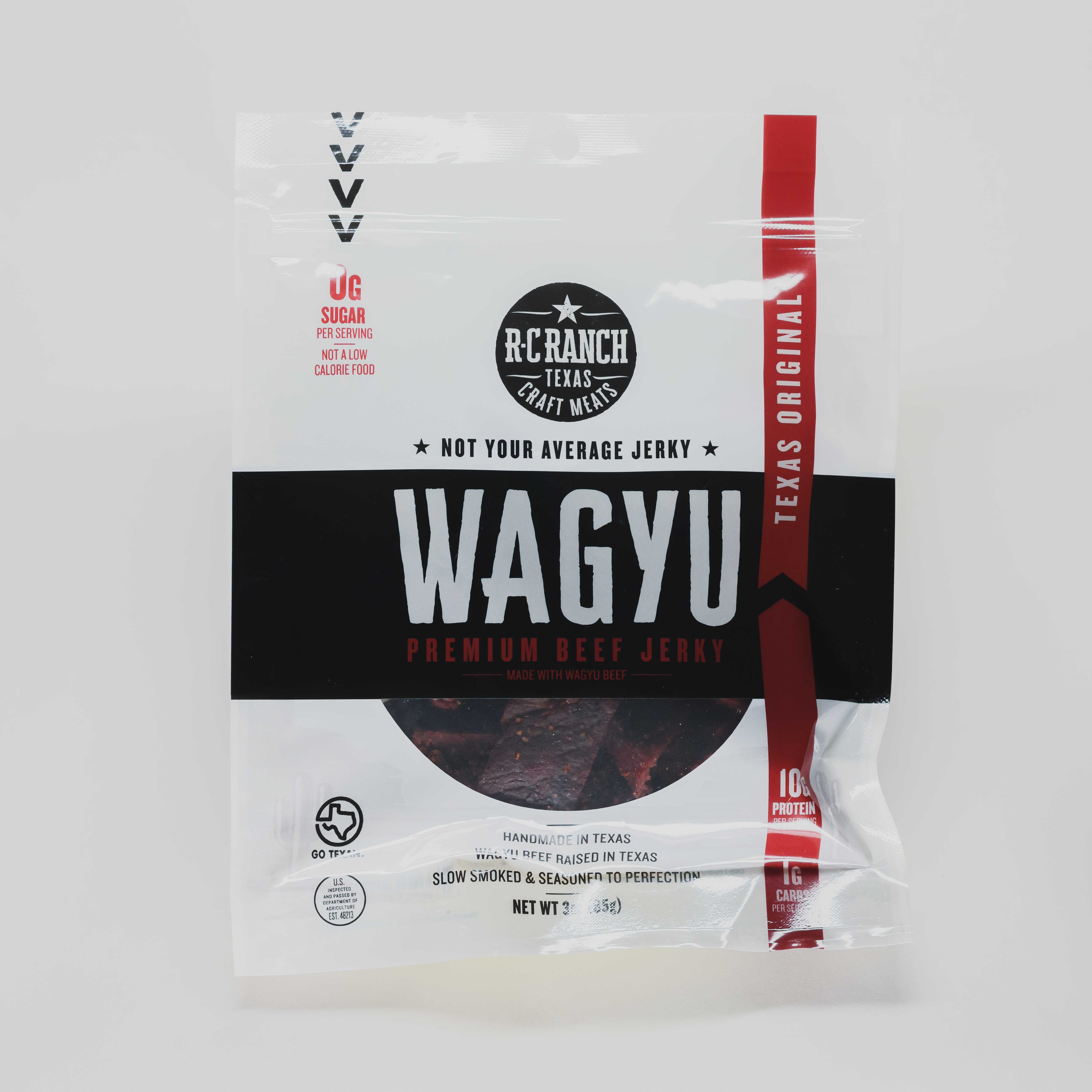 (12 pack) R-C Ranch Wagyu Beef Jerky-Original, 3oz Bag