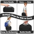 thumbnail image 5 of GYEUKHAM Kids Insulated Lunch Bag,Durable School Lunch Box with Shoulder Strap & Bottle Holder,Water-Resistant Thermal Cooler Tote for Boys & Girls,Black, 5 of 8