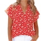 thumbnail image 1 of Tops Para Mujer Blusa Casual Elegante Camiseta de Manga Corta Con Botones de Impresión Causal de Moda Odeerbi ODB161078, 1 of 7