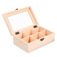 thumbnail image 1 of Minkissy 1Pcs Boîte de Rangement en Bois pour Rangement à Domicile avec Design à 6 Compartiments en Bois, 1 of 5