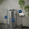 thumbnail image 6 of Karran Usa Ccp100 Cinox 15" Circular Stainless Steel Pedestal Bathroom Sink - Stainless, 6 of 7