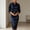 Navy Blue, variant on Morttic Women's Elegant Satin Cowl Neck Shirt Collar Midi Dress – Long Sleeve Solid Color, Bohemian Chic Formal Wear Navy Blue,XL