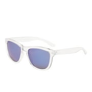 Piranha Eyewear EllyJay Sunglasses for Kids with Clear Frame and Blue Mirror Lens
