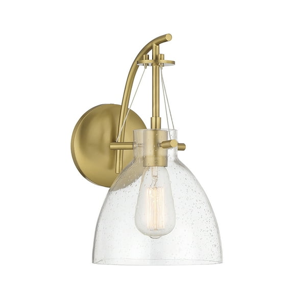 Warm Brass One Light Wall Sconce from the Foster Collection