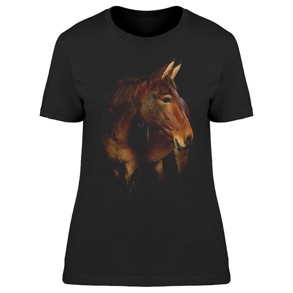 Mule Turning His Face T-Shirt Women -Image by Shutterstock Women T-Shirt, Female 3X-Large